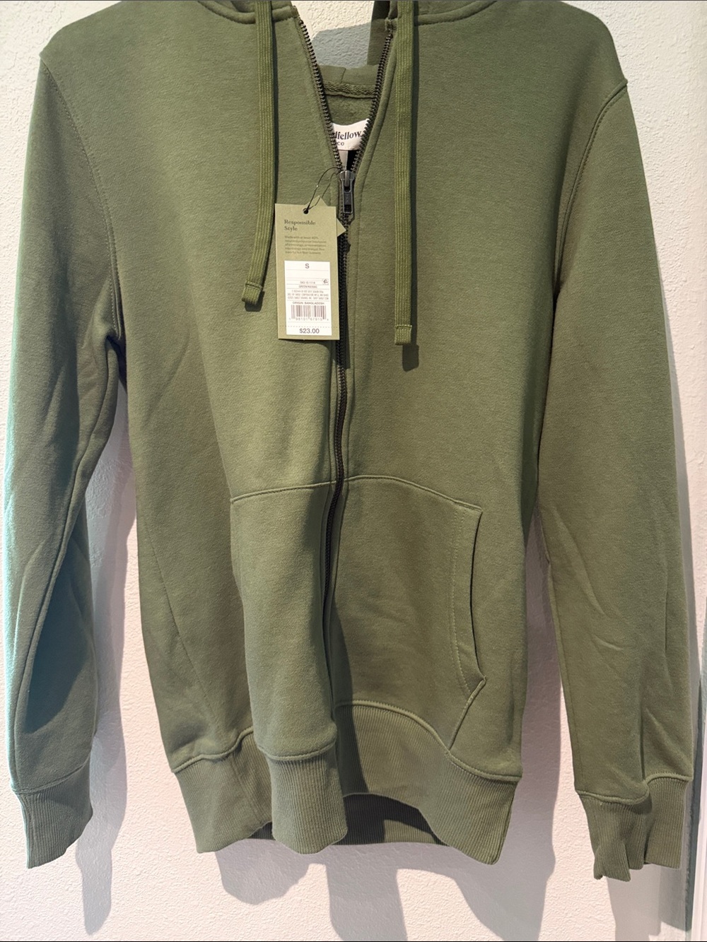 Goodfellow & Co Olive Green Full-Zip Hoodie Sweater - Men